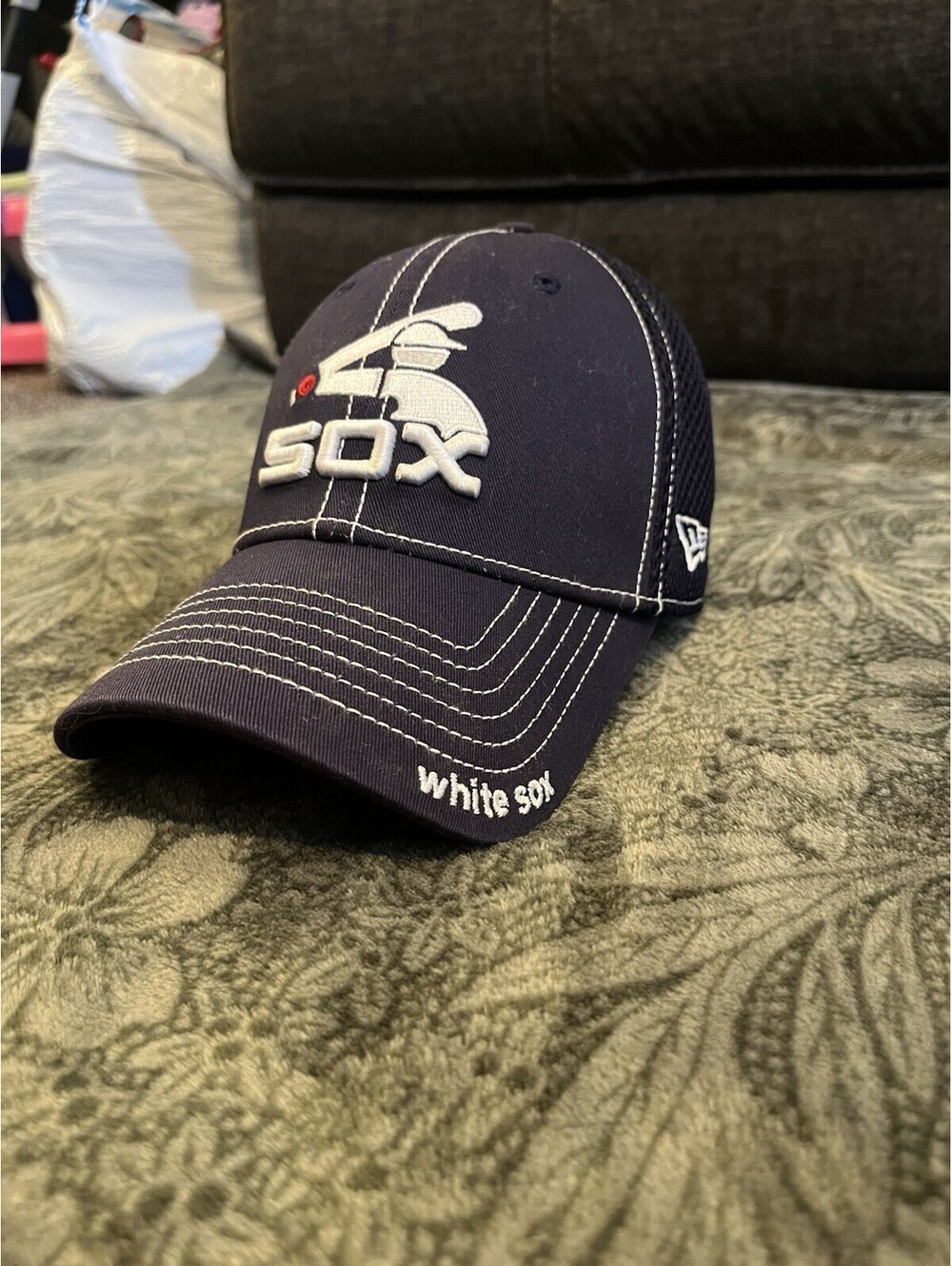 New Era 39 Thirty Chicago White Sox Mesh Stretch Fit Hat Navy Small Medium